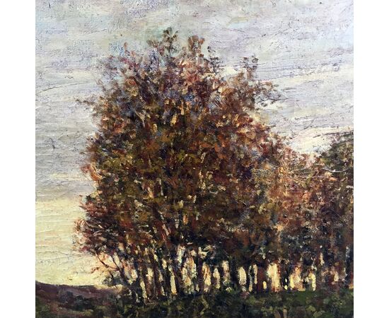 Oil painting on canvas depicting landscape, painter: Mengotti     