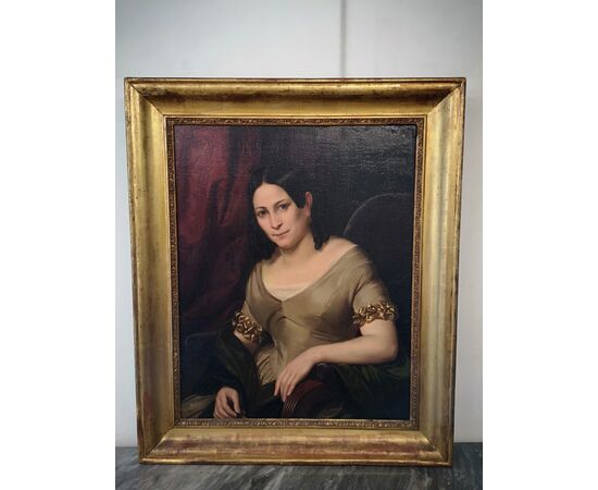 Pair of interior paintings depicting girls, age: 1840     