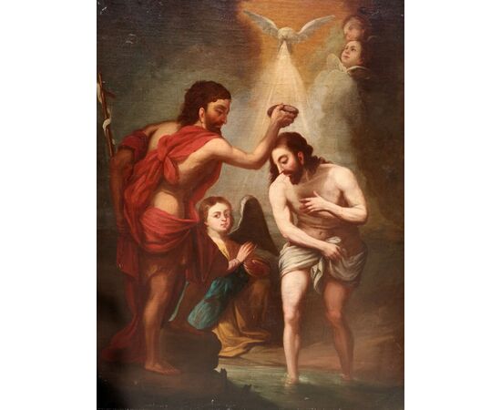 Oil painting on canvas, raff: Baptism of Christ: epoch: first half of the 700     