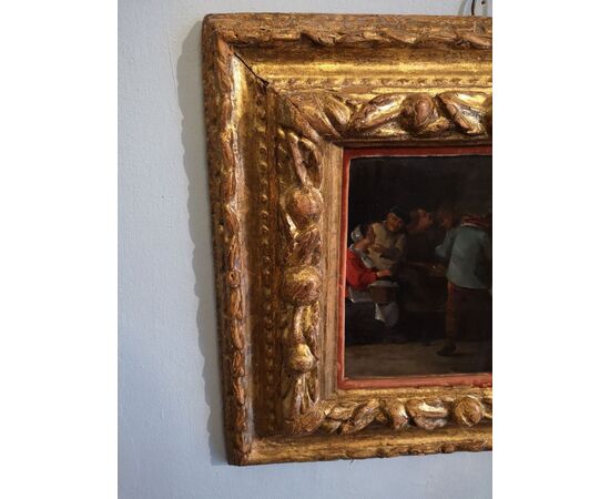 Oil painting on copper with beautiful coeval frame     