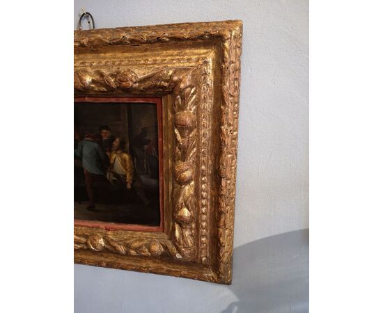 Oil painting on copper with beautiful coeval frame     