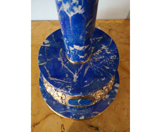 Lapis lazuli and silver lamp     