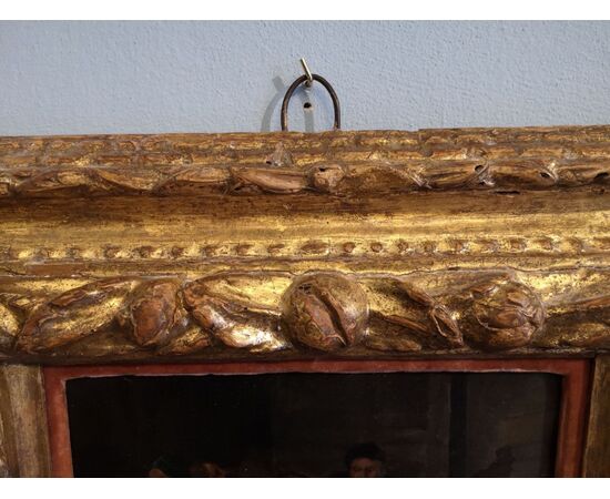 Oil painting on copper with beautiful coeval frame     