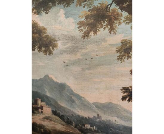 Scipione Cignaroli ( 1690 - 1766 ) , dipinto paesaggio con figure