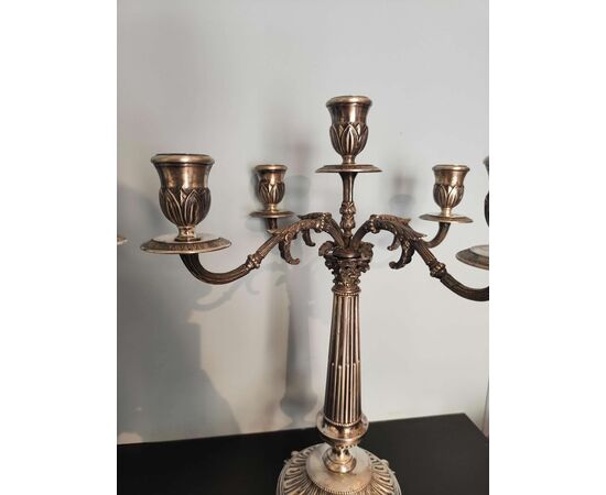 Bella Coppia di candelabri in argento