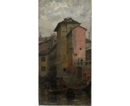 Scorcio del Naviglio a Milano