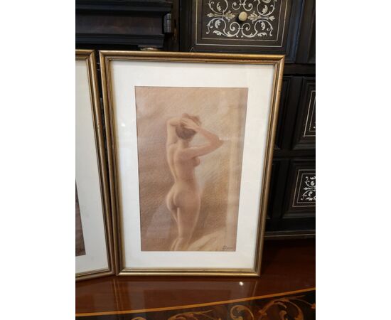 Dipinti raffiguranti " studio di nudo " di Luigi Biggi