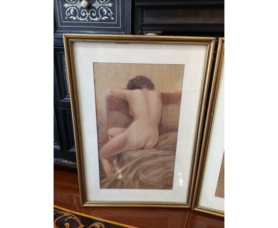 Dipinti raffiguranti " studio di nudo " di Luigi Biggi