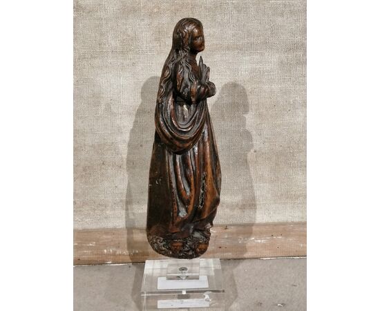 Scultura del XV secolo in legno  - Maddalena trasportata dagli angeli