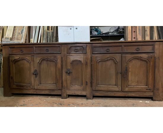  ARM223 - Credenza in legno di noce, misure cm L 266 x P 61 x H 92