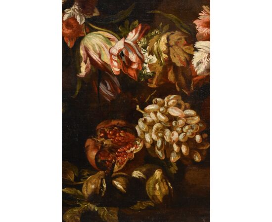 Natura morta con festone di fiori e frutta, Aniello Ascione (Napoli, notizie dal 1680 al 1708)