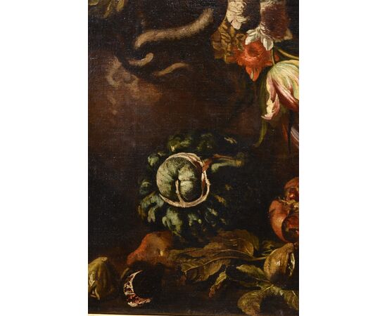 Natura morta con festone di fiori e frutta, Aniello Ascione (Napoli, notizie dal 1680 al 1708)