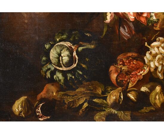 Natura morta con festone di fiori e frutta, Aniello Ascione (Napoli, notizie dal 1680 al 1708)