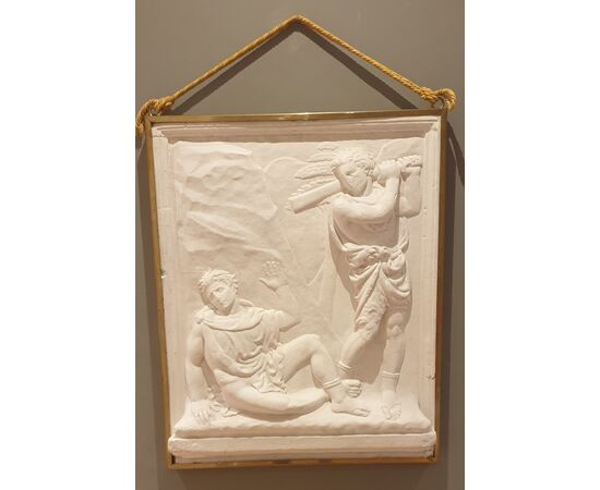 ART DECO HIGH RELIEF IN PLASTER CAIN AND ABEL     