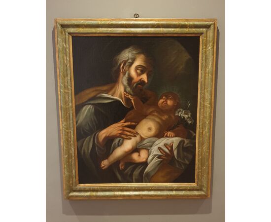 SAN GIUSEPPE OIL ON CANVAS WITH CHILD-VENETO     