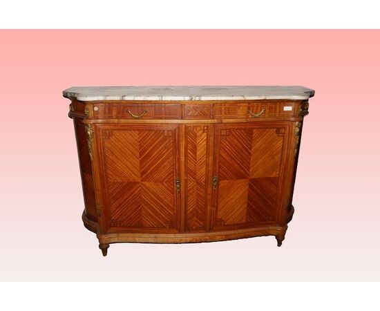 Credenza servante francese stile Transizione in citron wood del 1800