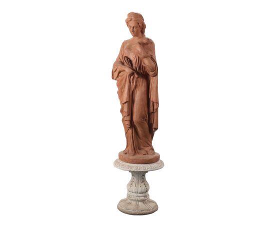 Statua Allegoria della Prudenza Statua in Terracotta