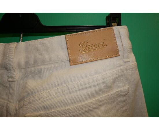 Jeans donna usati bianchi firmati Gucci 