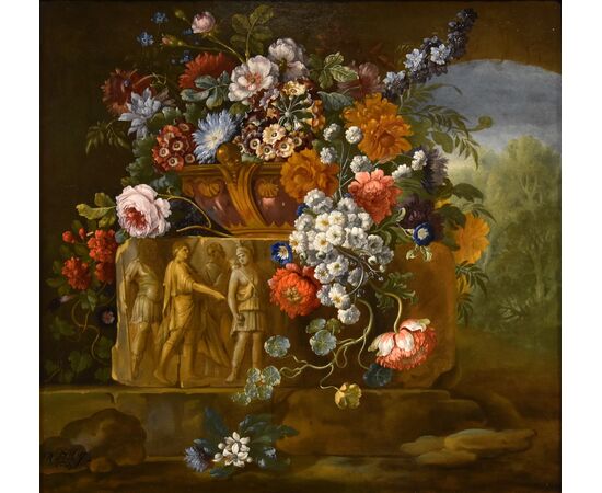 Pieter Casteels III (Anversa 1684 – 1749 Richmond) firmato e datato, Natura morta floreale