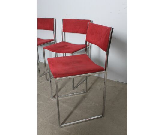 Quattro sedie cromante Willy Rizzo anni 70 .Design . Modernariato !