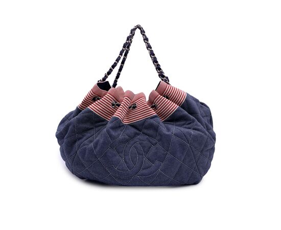 CHANEL Borsa Shopper in Denim Col. Blu Coco Cabas L