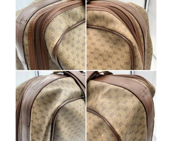 GUCCI Borsa da Viaggio Vintage in Tela Col. Marrone - L