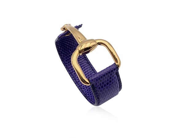 GUCCI Bracciale Vintage in Pelle Col. Viola