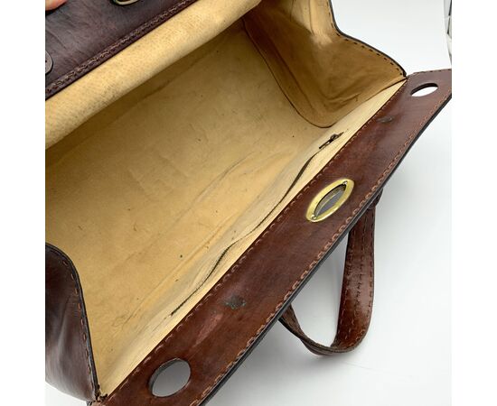 OTHER BRAND Borsa da Viaggio Vintage in Tela Col. Marrone L