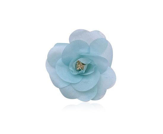 CHANEL Spilla Vintage in Tela Col. Blu Camellia