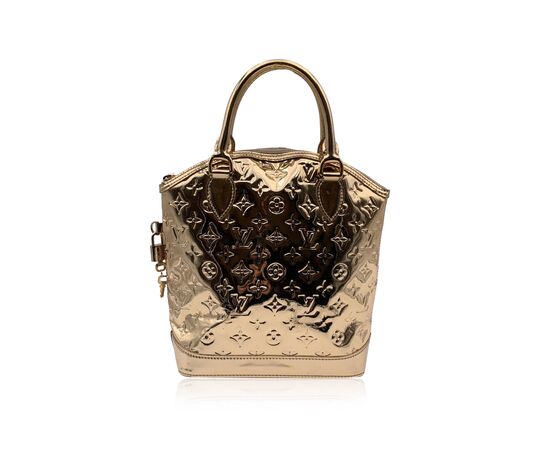 LOUIS VUITTON Borsa a Mano in Tela Col. Oro Lockit Verical M