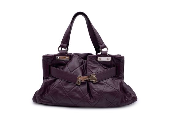 CHANEL Borsa a Mano in Pelle Col. Viola Paris-Londres M