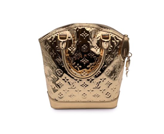 LOUIS VUITTON Borsa a Mano in Tela Col. Oro Lockit Verical M