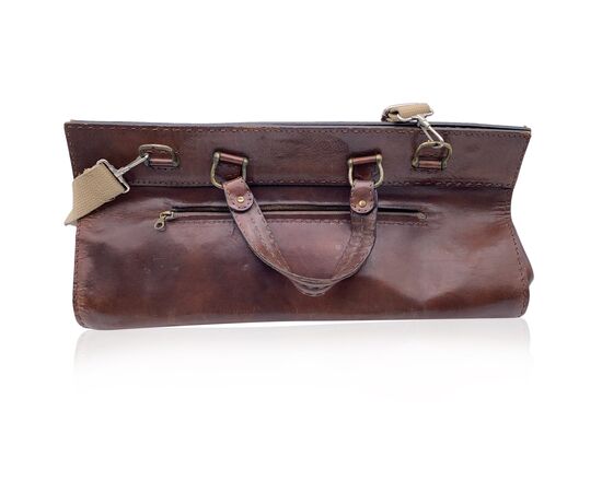 OTHER BRAND Borsa da Viaggio Vintage in Tela Col. Marrone L