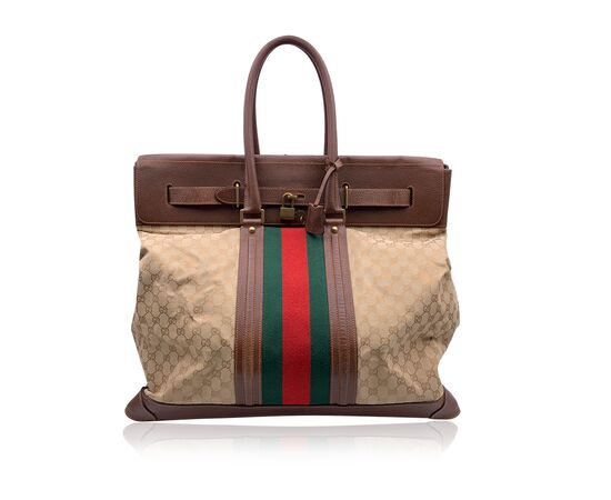 GUCCI Borsa da Viaggio in Tela Col. Beige L