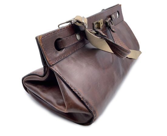 OTHER BRAND Borsa da Viaggio Vintage in Tela Col. Marrone L