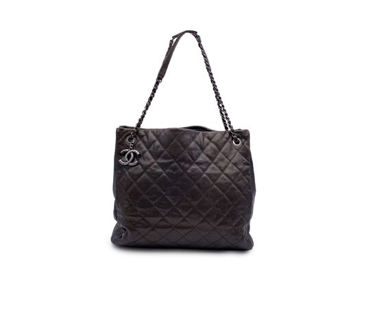 CHANEL Borsa Shopper Vintage in Pelle Col. Marrone Caviar Chic M