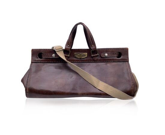 OTHER BRAND Borsa da Viaggio Vintage in Tela Col. Marrone L