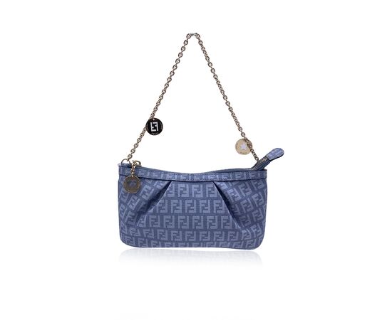 FENDI Borsa a Mano in Tela Col. Blu S