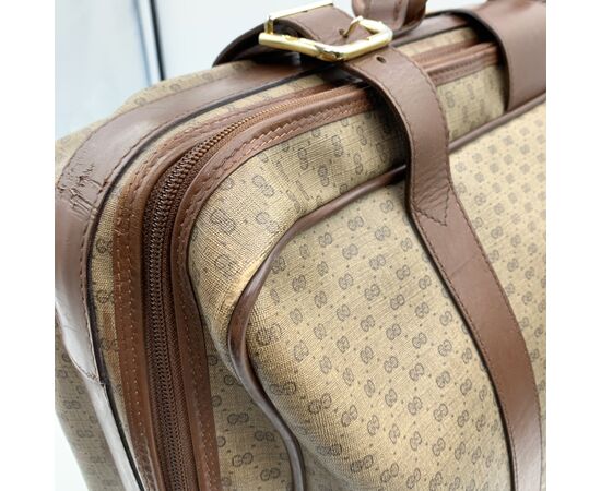 GUCCI Borsa da Viaggio Vintage in Tela Col. Marrone - L