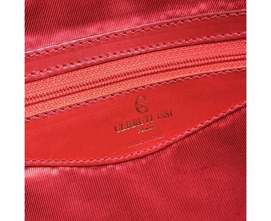 CERRUTI Borsa Shopper Vintage in Pelle Col. Rosso M