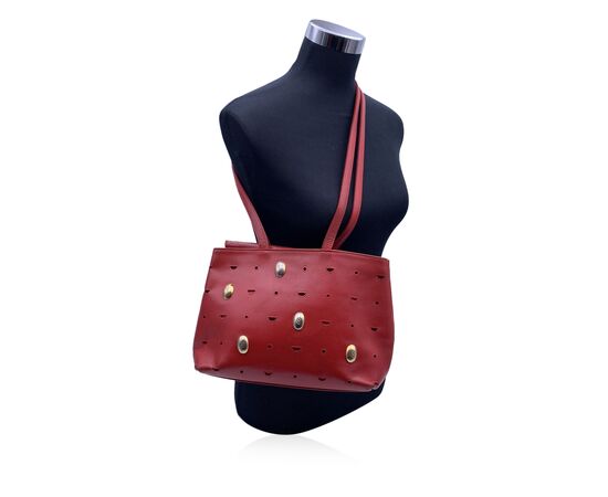 CERRUTI Borsa Shopper Vintage in Pelle Col. Rosso M