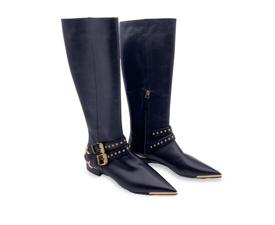 VERSACE Stivali in Pelle Col. Nero - 36