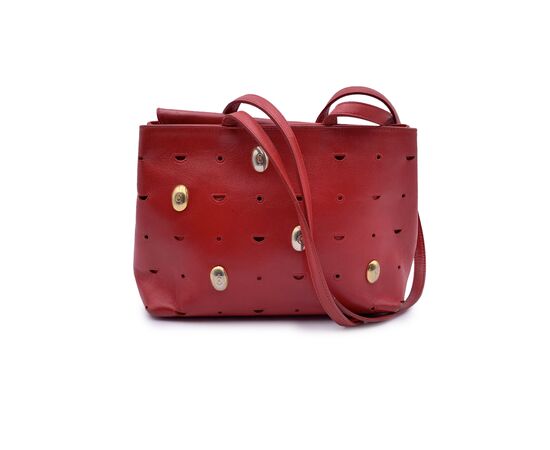 CERRUTI Borsa Shopper Vintage in Pelle Col. Rosso M