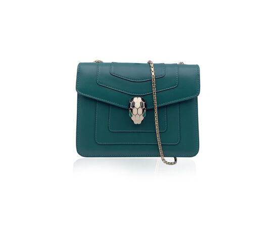 BVLGARI Borsa a Tracolla in Pelle Col. Verde Serpenti S