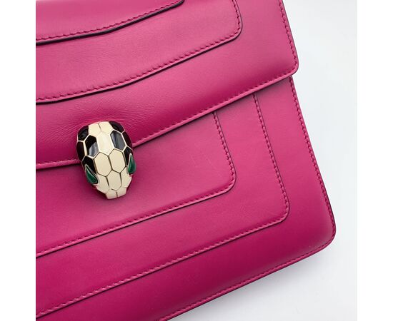 BVLGARI Borsa a Tracolla in Pelle Col. Rosa Serpenti M