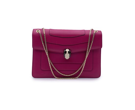 BVLGARI Borsa a Tracolla in Pelle Col. Rosa Serpenti M