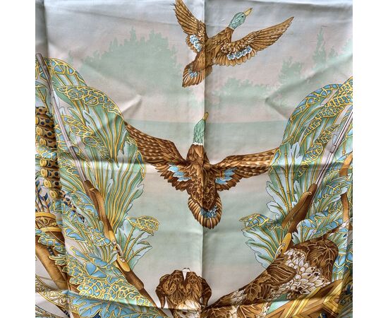 SALVATORE FERRAGAMO Foulard Vintage in Seta Col. Turchese -