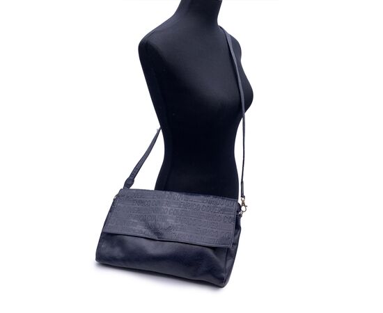 ENRICO COVERI Borsa a Tracolla Vintage in Pelle Col. Blu M