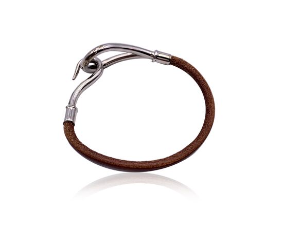 HERMES Bracciale in Pelle Col. Marrone Jumbo Hook