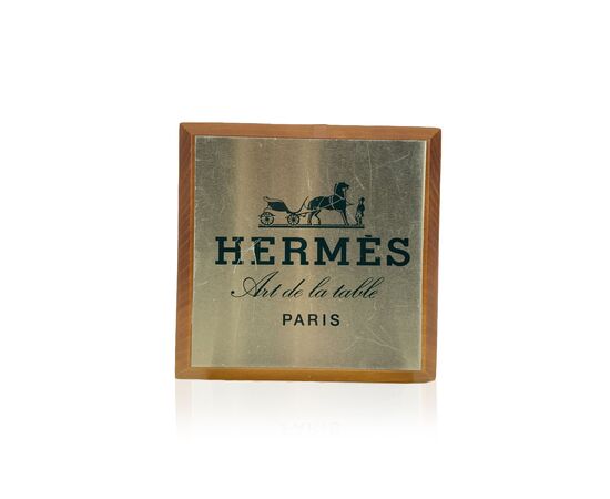 HERMES Accessorio Home Decor Vintage in Legno Col. Oro - M